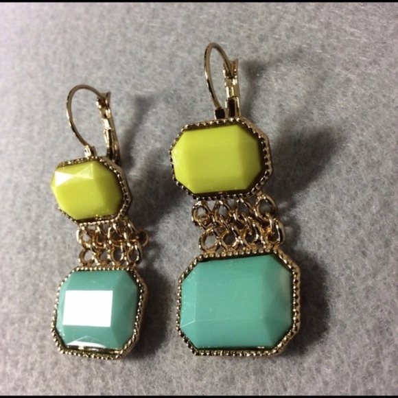 NWT Blue and Yellow Earrings - Picture 2 of 3